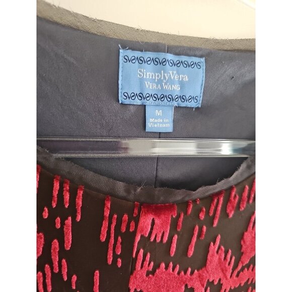 Simply Vera Burnout Red Velvet Fit & Flare Whimsygoth Mini Dress Size Medium - Picture 4 of 10